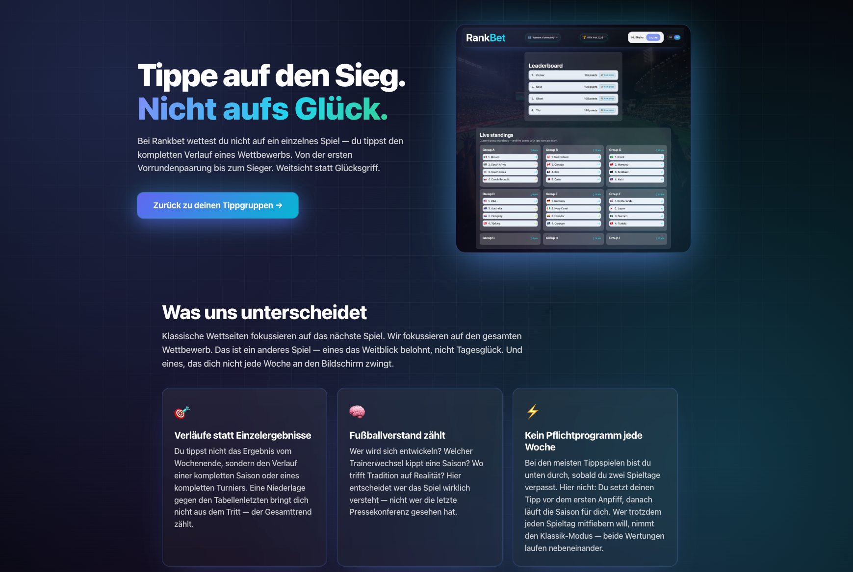 The Rankbet homepage at rankbet.de, in its own design.